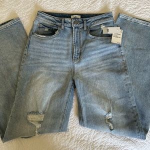 BP Blue High Waist Wide Leg Jeans (Size: 27)
